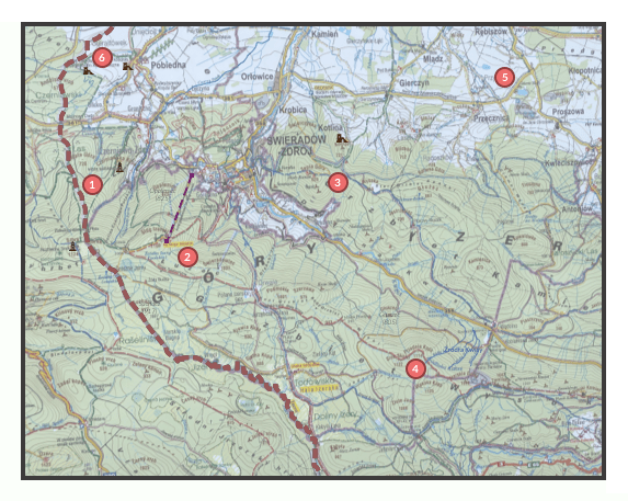 Mapa Góry Izerskie | Wyprawy z psem